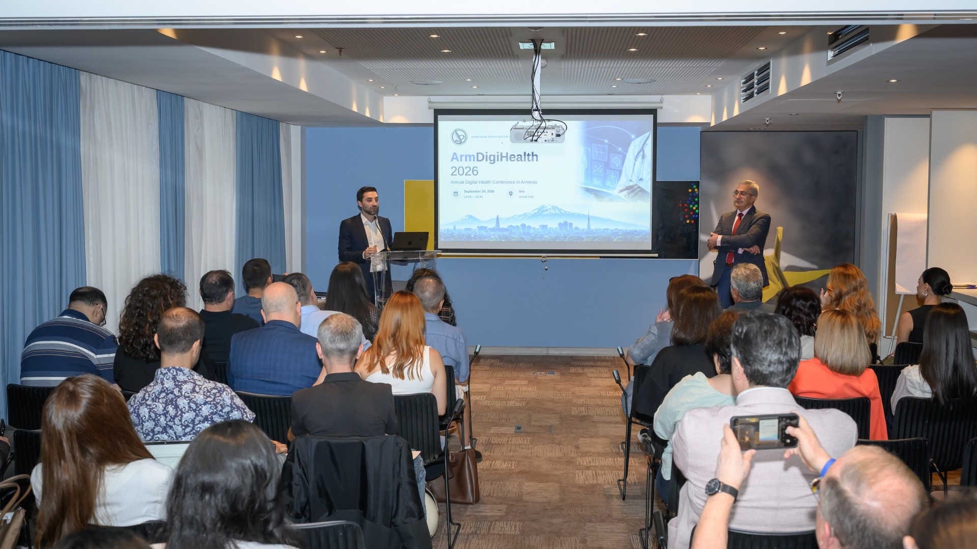 Dr Robin Vicken Ohannessian opening ArmDigiHealth 2026 in Yerevan